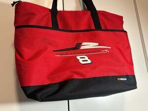 NASCAR Dale Earnhardt Jr #8 Vintage Red Black Zip Tote Bag Racing Fan Merch